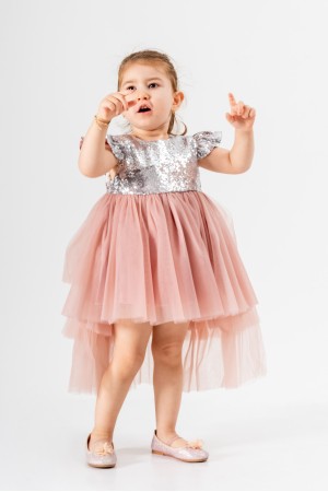 Bebek Kız Çocuk Doğum Günü Parti Düğün Elbise Tüllü Tütü Astarlı Çocuk Giyim Bebek Giyim Kız Bebek ELBYKYRKPUL