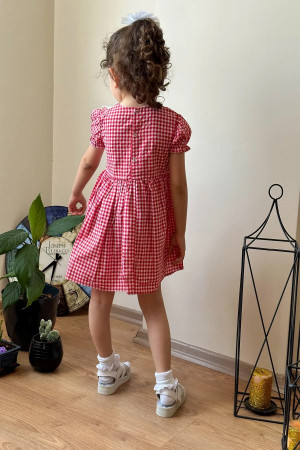 Kız Bebek Çocuk Yazlık Elbise Kısa Kollu Tüllü Tütü Astarlı Takım