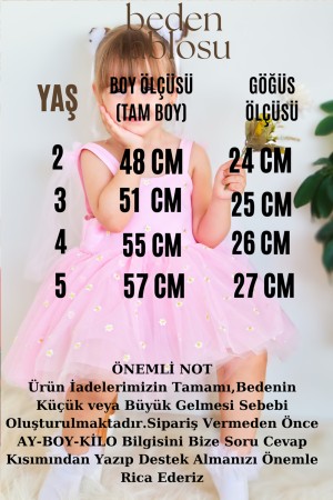 Kız Bebek Elbise Kız Çocuk Elbise Doğum Günü Parti Düğün Elbise Askılı Astarlı Papatya Elbise