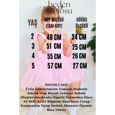 Kız Bebek Elbise Kız Çocuk Elbise Doğum Günü Parti Düğün Elbise Askılı Astarlı Papatya Elbise