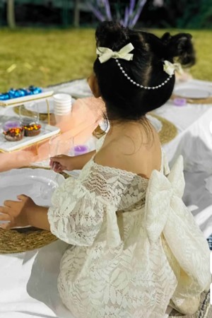 Kız Bebek Elbise Kız Çocuk Elbise Doğum Günü Parti Düğün Elbise Dantelli Kısa Kol Astarlı Elbise