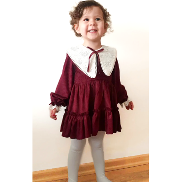 Kız Bebek Elbise Kız Çocuk Elbise Doğum Günü Parti Düğün Elbise Dantelli Uzun Kol Astarlı Elbise