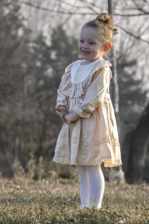 Kız Bebek Elbise Kız Çocuk Elbise Doğum Günü Parti Düğün Elbise Astarlı Saten Uzun Kol