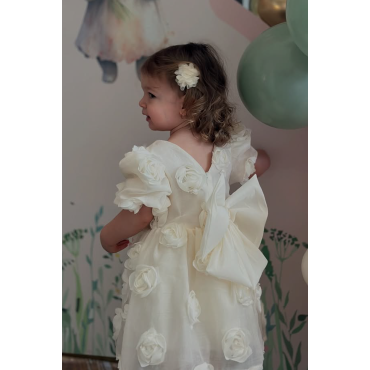 Kız Bebek Kız Çocuk Doğum Günü Parti Düğün Elbise Kısa Kol Tüllü Tütülü Tütü Astarlı