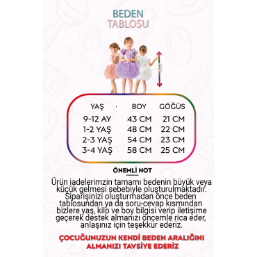 Kız Bebek Kız Çocuk Doğum Günü Parti Düğün Elbise Tüllü Tütü Astarlı Çocuk Giyim Bebek Giyim ELBYKNTTUTUL