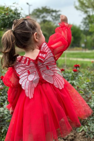 Kız Bebek Kız Çocuk Doğum Günü Parti Düğün Elbise Tüllü Tütü Astarlı Çocuk Giyim Bebek Giyim Elbise Uzun Kanatlı