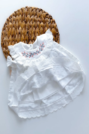 Kız Bebek Kız Çocuk Yazlık Elbise Kısa Kollu Astarlı Bandana Bebek Takım Bebek Giyim