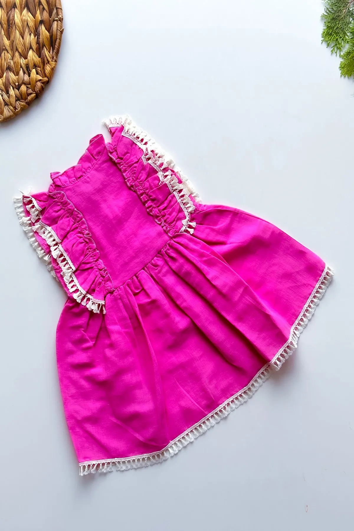 Kız Bebek Kız Çocuk Yazlık Elbise Kısa Kollu Astarlı Bebek Takım Bebek Giyim ELBDNT