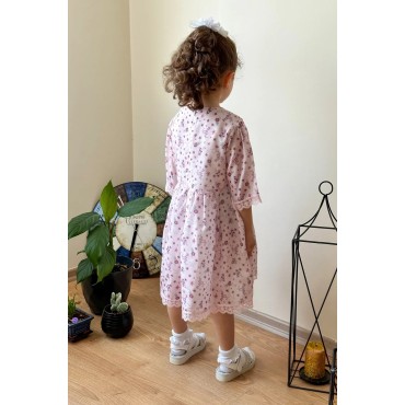 Yazlık Elbise Kısa Kollu Kız Çocuk Elbise Bebek Giyim Kız Bebek Elbise ELBDNTC