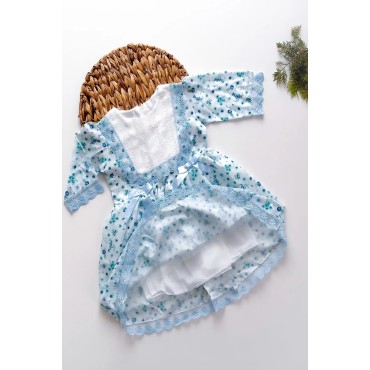 Yazlık Elbise Kısa Kollu Kız Çocuk Elbise Bebek Giyim Kız Bebek Elbise ELBDNTC
