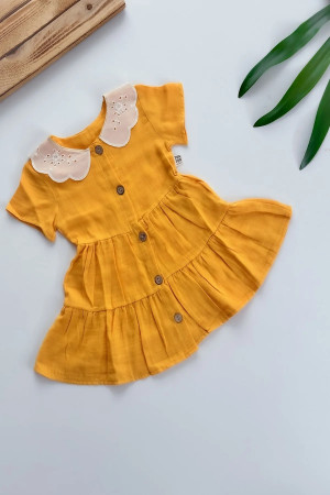 Kız Bebek Kız Çocuk Yazlık Elbise Kısa Kollu Astarlı Bebek Takım Bebek Giyim ELBDNTK