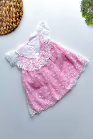 Yazlık Elbise Kısa Kollu Tüllü Tütü Astarlı Kız Çocuk Elbise Bebek Giyim Kız Bebek Elbise ELBFYN