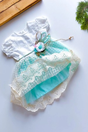 Kız Bebek Kız Çocuk Yazlık Elbise Kısa Kollu Tüllü Tütü Astarlı Bebek Takım Bebek Giyim ELBYPK