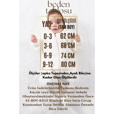 Welsoft Peluş Fermuarlı Kışlık Unisex Kız Erkek Bebek Uyku Tulumu Bebek Tulumu Çocuk Tulumu