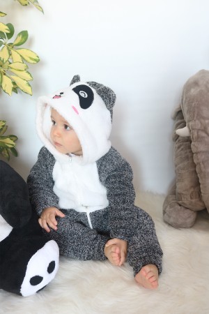 Welsoft Peluş Unisex Fermuarlı Kışlık Bebek Uyku Tulumu Bebek Tulumu Çocuk Tulumu Çocuk Kostümü