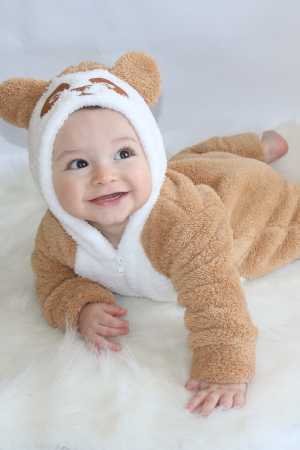 Welsoft Peluş Unisex Fermuarlı Kışlık Bebek Uyku Tulumu Bebek Tulumu Çocuk Tulumu Çocuk Kostümü