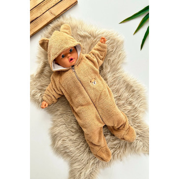 Welsoft Peluş Fermuarlı Kışlık Unisex Kız Erkek Bebek Uyku Tulumu Bebek Tulumu Çocuk Tulumu