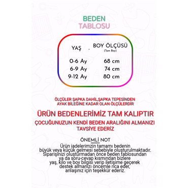 Welsoft Peluş Fermuarlı Kışlık Unisex Kız Erkek Bebek Uyku Tulumu Bebek Tulumu Çocuk Tulumu